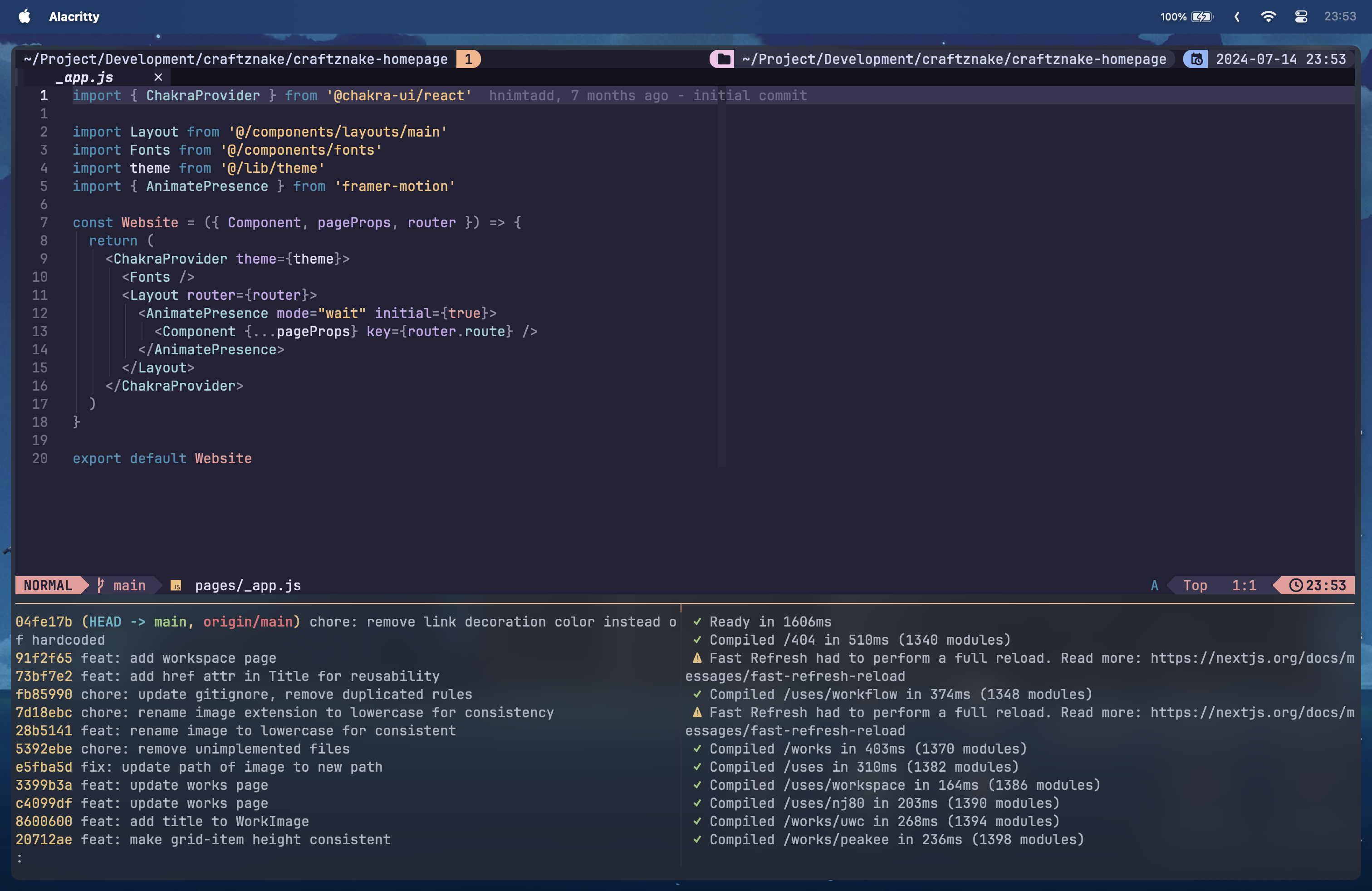 tmux as terminal multiplexer